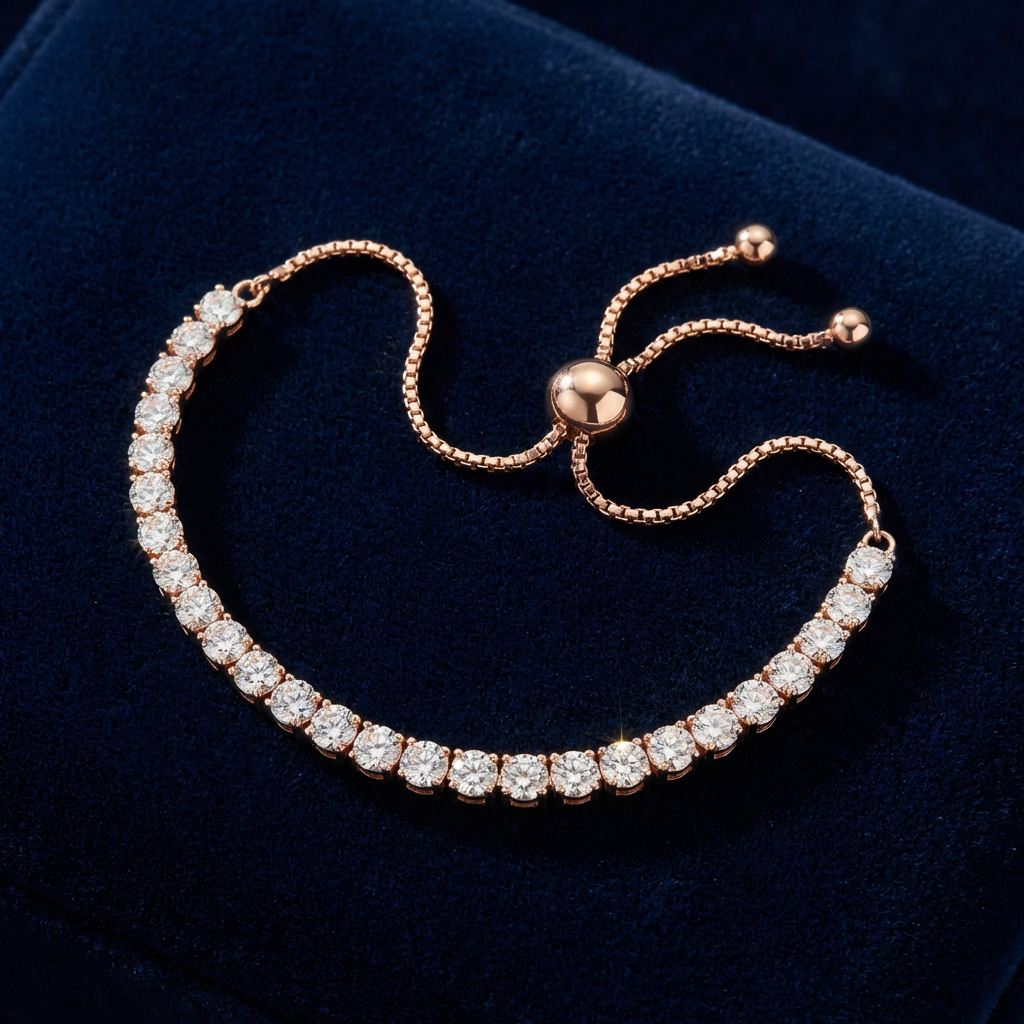Moissanite Halo Station Bracelet