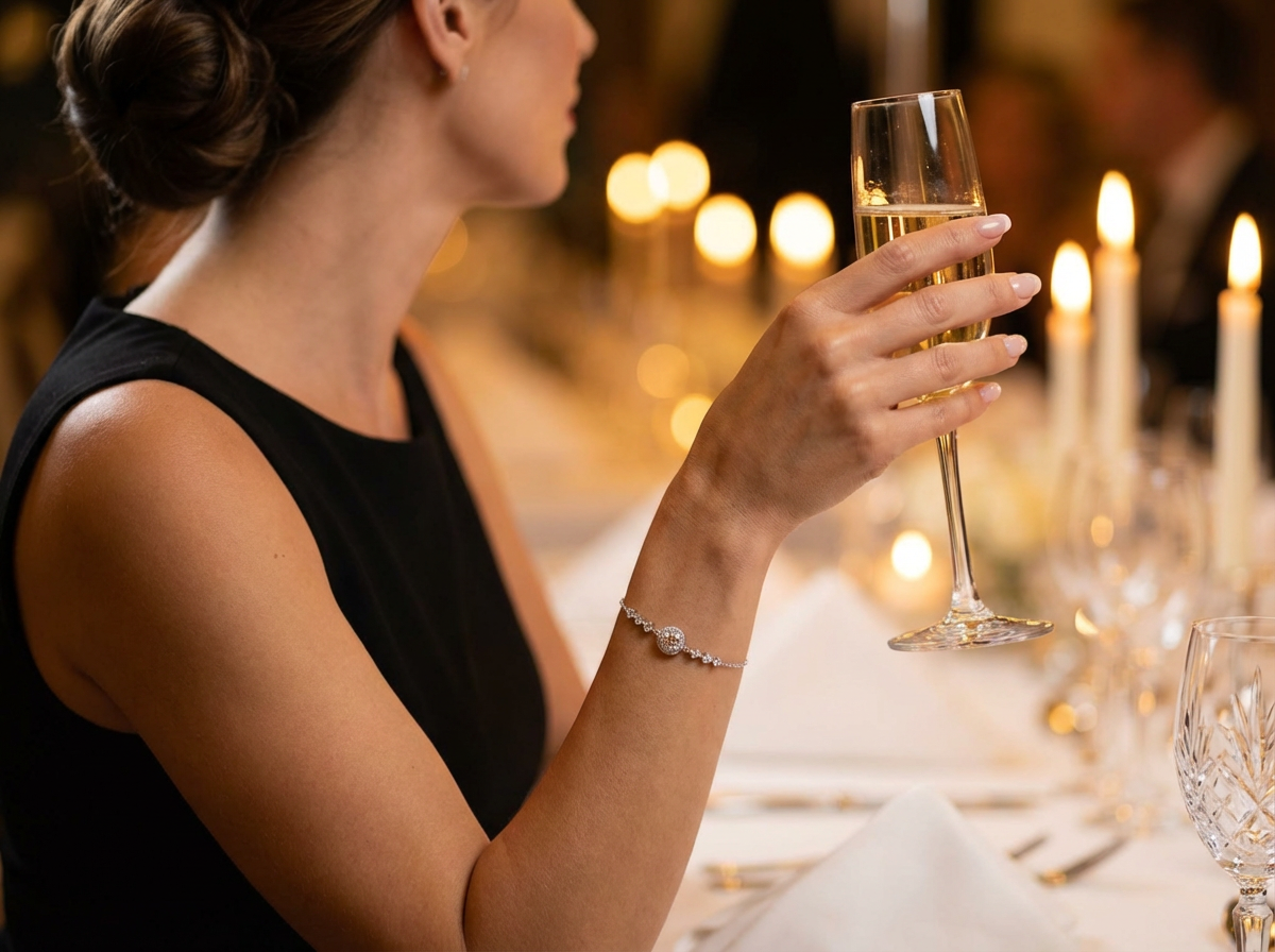 Moissanite Halo Station Bracelet