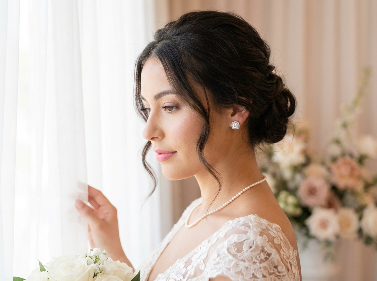Moissanite Cushion Halo Stud Earrings